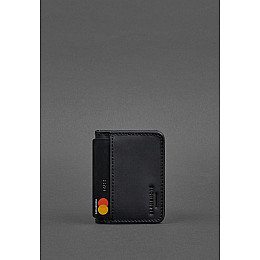 Кожаная обложка для ID-паспорта и водительских прав 4.1 черная Crazy Horse с гербом BlankNote