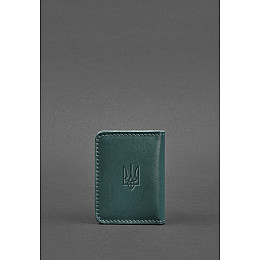 Кожаная обложка для ID-паспорта и водительских прав 4.1 зеленая с гербом BlankNote