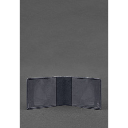 Кожаная обложка для удостоверения участника боевых действий (УБД) темно-синяя Crazy Horse BlankNote