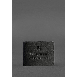 Кожаная обложка для удостоверения участника боевых действий (УБД) Черная BlankNote