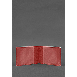 Универсальная кожаная обложка для удостоверения красная BlankNote