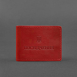 Универсальная кожаная обложка для удостоверения красная BlankNote