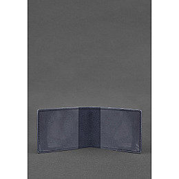 Универсальная кожаная обложка для удостоверения темно-синяя BlankNote