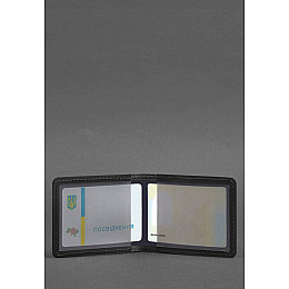 Кожаная обложка для удостоверения с гербом черный Crazy Horse BlankNote