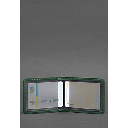 Кожаная обложка для удостоверения с гербом зеленый Crazy Horse BlankNote
