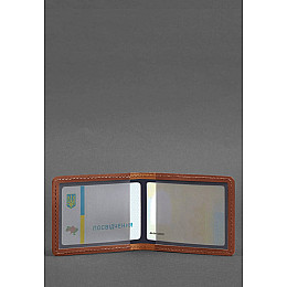 Кожаная обложка для удостоверения с гербом светло-коричневый Crazy Horse BlankNote