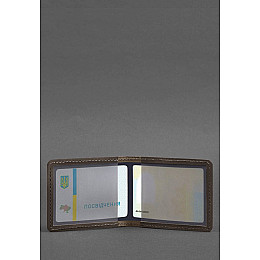 Кожаная обложка для удостоверения с гербом темно-коричневый Crazy Horse BlankNote