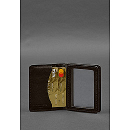 Кожаная обложка для водительского удостоверения ID и пластиковых карт 2.0 коричневая BlankNote