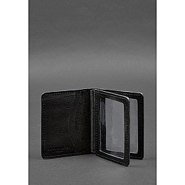 Кожаная обложка для водительского удостоверения ID и пластиковых карт 2.0 черная BlankNote