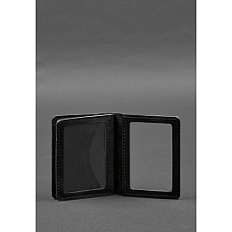 Кожаная обложка для водительского удостоверения ID и пластиковых карт 2.0 черная BlankNote