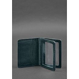 Кожаная обложка для водительского удостоверения ID и пластиковых карт 2.0 зеленая BlankNote