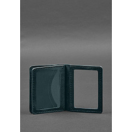 Кожаная обложка для водительского удостоверения ID и пластиковых карт 2.0 зеленая BlankNote