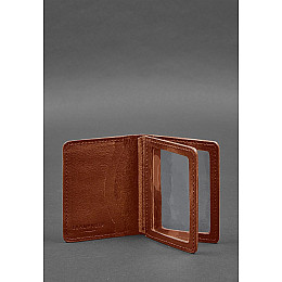 Кожаная обложка для водительского удостоверения ID и пластиковых карт 2.0 светло-коричневая BlankNote