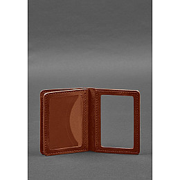 Кожаная обложка для водительского удостоверения ID и пластиковых карт 2.0 светло-коричневая BlankNote