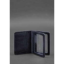 Кожаная обложка для водительского удостоверения ID и пластиковых карт 2.0 синий BlankNote