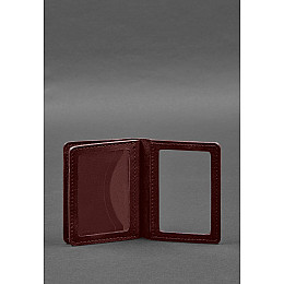 Кожаная обложка для водительского удостоверения ID и пластиковых карт 2.0 бордовая BlankNote