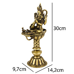 Статуя-масляная лампа Сарасвати (Янги Лхамо) Kailash Бронза 30 см (26310)