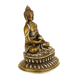 Статуя Будды Амитабхи (тиб. Опаме) Бронза Оксид Частичное серебрение Kailash 10 см (23892)
