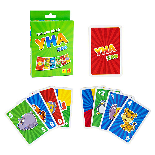 Настольная игра Strateg УНА zoo карточная развлекательная на украинском языке 7016