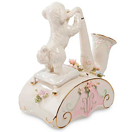 Музыкальная Статуэтка Щенок и саксафон Pavone AL31995