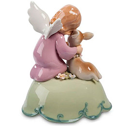 Музыкальная Статуэтка Ангелочек с олененком Pavone AL32026