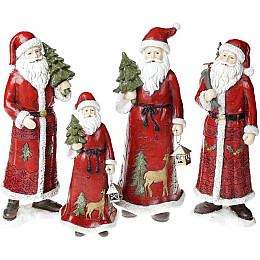 Статуэтка Santa с елкой 31.5 см, в красном Bona DP43012