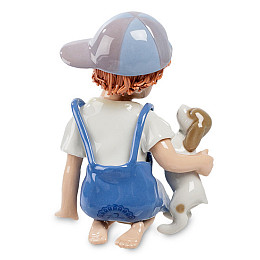 Статуетка Хлопчик із собачкою 12 см Pavone AL45788