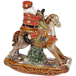Декоративная статуэтка Санта с малышом на лошадке 13х5.5х14см Bona DP69421