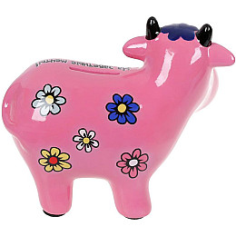 Копилка керамическая Коровка На заветные мечты 14х17см розовая Bona DP73601