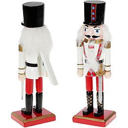 Статуэтка новогодняя Щелкунчик 20см, красный с белым Bona DP73641