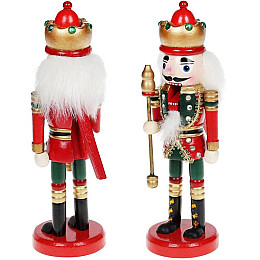 Статуэтка новогодняя Щелкунчик 20см, красный с зеленым Bona DP73642