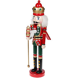Статуэтка новогодняя Щелкунчик 38см, красный с зеленым Bona DP73647