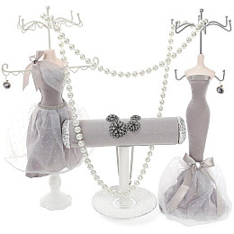 Біжутерниця підставка для прикрас Сіре плаття 17.5х12.5х40.5 см підвіска Bona DP42473