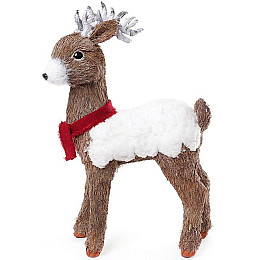 Декор новогодний Олень в шарфике из натуральных материалов Bona DP42680