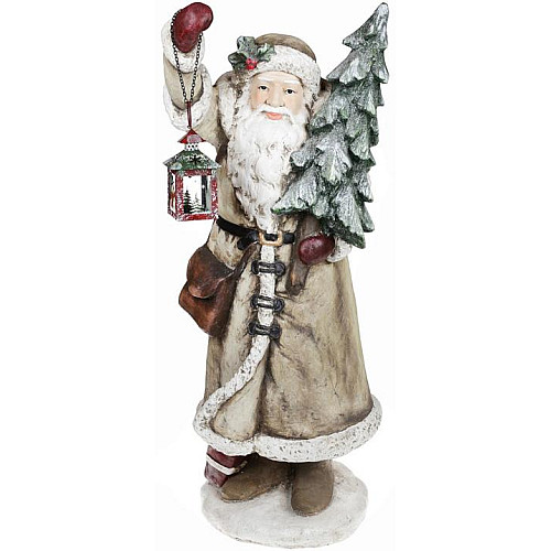 Фігура декоративна Santa з ялинкою та ліхтариком 98 см з LED-підсвічуванням бежевий Bona DP43087