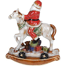 Новогодний декор Санта на лошади керамика Bona DP69422