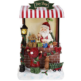 Композиція новорічна Santaapos Toy Shop з LED підсвічуванням полістоун Bona DP69434