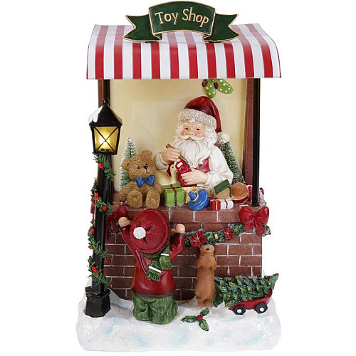 Композиція новорічна Santaapos Toy Shop з LED підсвічуванням полістоун Bona DP69434