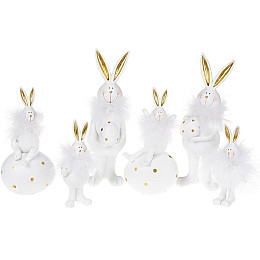 Статуетки в наборі 2 шт Зайчик на яйці 75х6х14см Bona DP73621