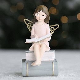 Фигурка декоративная Читающий ангелочек Lefard AL113224 Розовый