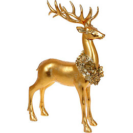 Фигурка Олень в золотом венке 35 см Bona DP113698