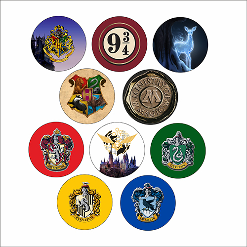 Набор значков Vivay 56 мм Harry Potter (9884)