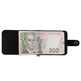 Зажим для грошей шкіряний Франк Монті чорний Berkani TBR86294