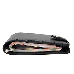 Зажим для грошей шкіряний Франк Монті чорний глянець Berkani TBR86295