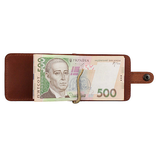 Зажим для денег кожаный Франк Монти коньячный Berkani TBR86297