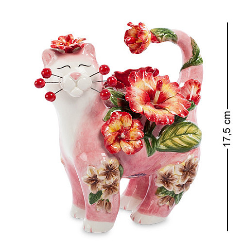 Декоративная фигурка Cat flower 17.5 см Pavone AL114011