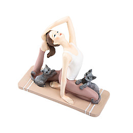 Фигурка декоративная Хатха-йога с котами 16 см Lefard AL115239