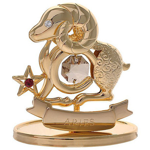 Декоративна фігурка знак зодіаку Crystocraft Овен 5*7*3,2 см Gold SK15435