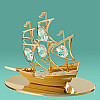 Декоративная фигурка со стразами Crystocraft Кораблик 10х7 см Золотистый AL97258