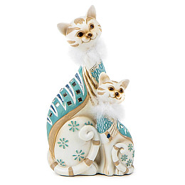 Фігурка інтер'єрна Family of white cats 28 см ArtDeco AL117949
